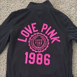 Victoria's Secret Black Jacket with Pink Graphic